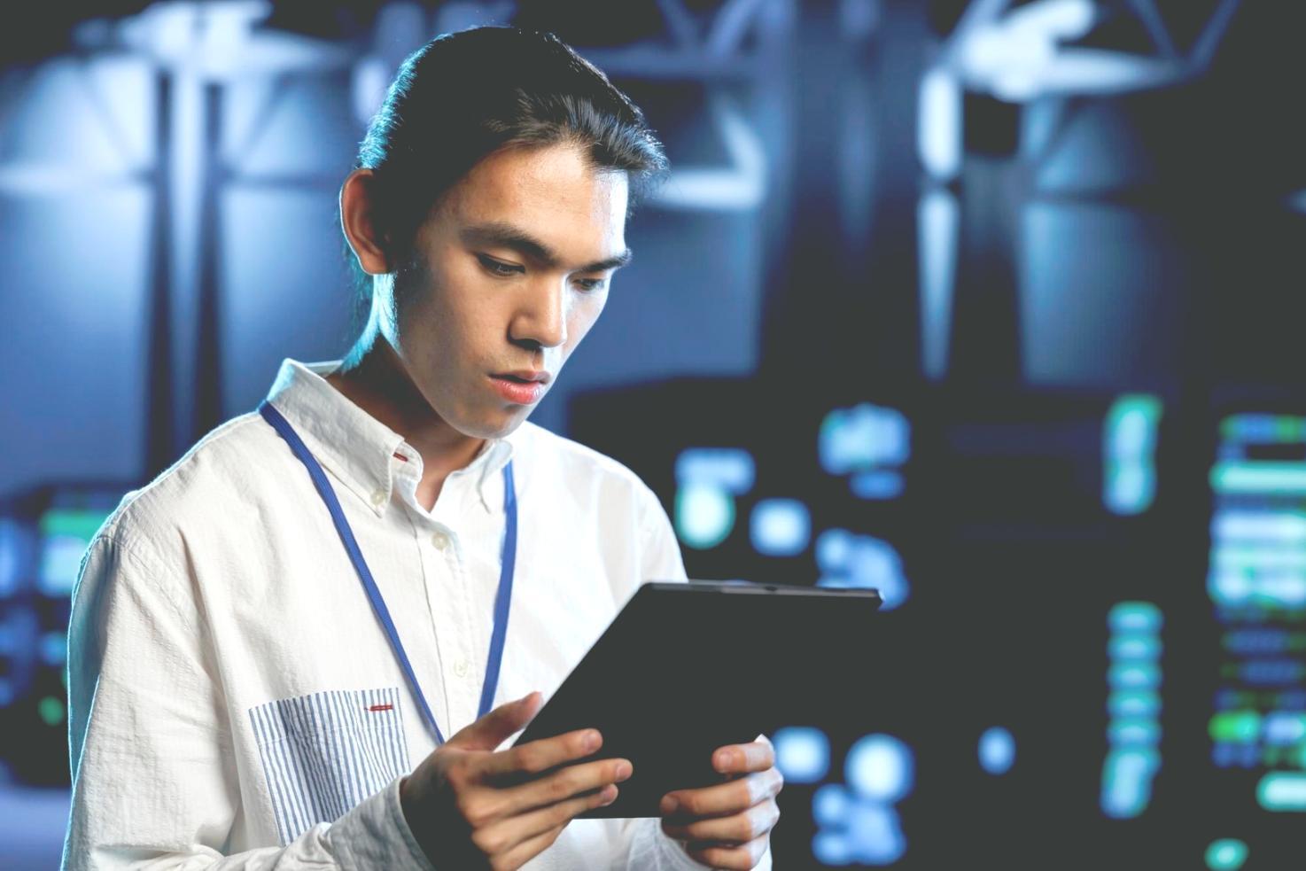 Ambiente di apprendimento moderno con tecnologie digitali per l'amministrazione